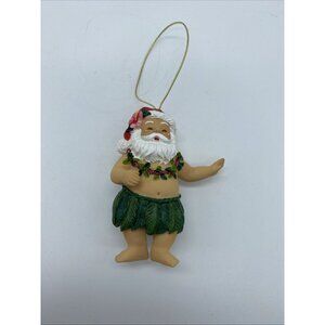 Island Heritage Hula Santa Christmas Hawaiian Ornament Hand Painted 13051 Aloha